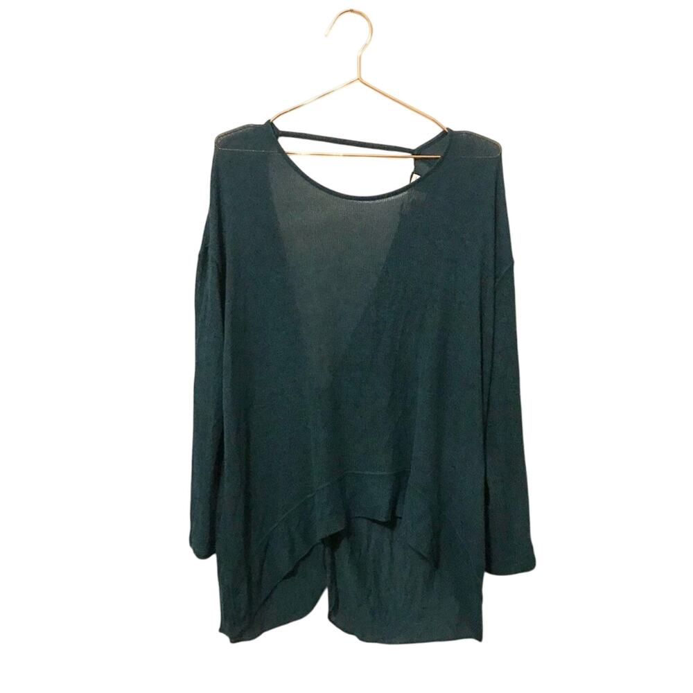 Express one eleven semi sheer open back with twist oversized top size small